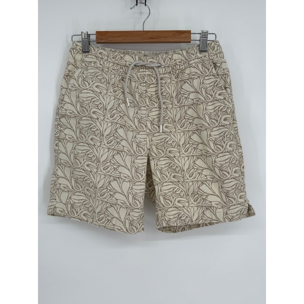 Bruno Oasis Floral Drawstring Shorts Size S Beige Casual Beach Summer Menswear